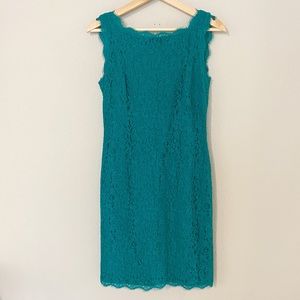 Adrianna Papell Boatneck Lace Sheath Dress